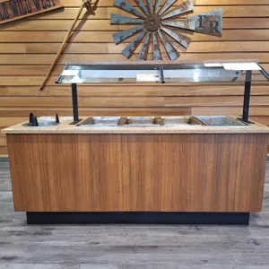 Buffet Island with 4 Heated Serving Trays, Sneeze Guard, More, 84"x32"x56"