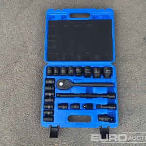 Unused 2026 Boss 1/2" 22pc Pneumatic Socket Set, 3" Connecting Rod, 10" Connecting Rod, 1/2" Universal Joint, 1/2" Sliding Head, 1/2" Ratchet Wrench 