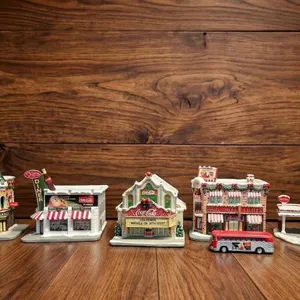 Coca-Cola Holiday Village Collection by Hawthorne Village, Set of Five Sculptures