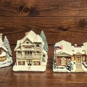 Hawthorne Village Norman Rockwell Christmas Village Figurines Set of Five