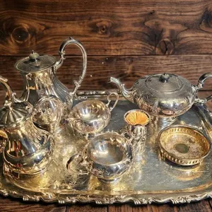 Marlboro Silver-Plated Coffee and Tea Set with Serving Tray