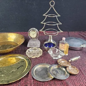 Brass, Metalware, Glass Decor, and Clock
