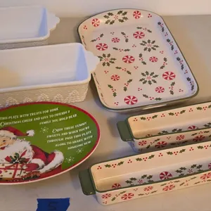 New Christmas Loaf Pans, Platters, and Serving Dishes with Holiday Designs