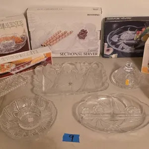 Crystal and Glass Serveware with Original Packaging