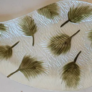 NEW - Temptations Dining and Serveware Set with Leaf Tray and Flower Motifs