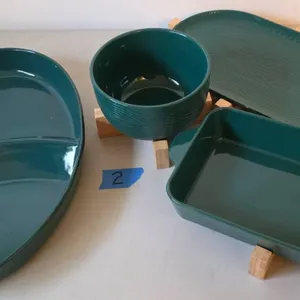 NEW - Temptations Green Bakeware and Serving Set