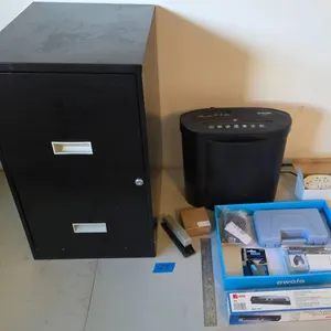 Office Supplies Lot Including Hole Punch, IDArmor Paper Shredder, Glue Gun, and Stalker