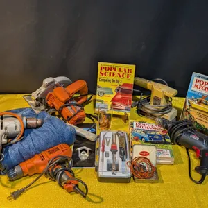 Comprehensive Shop Lot with Tools, Apparel, Magazines, and Collectibles