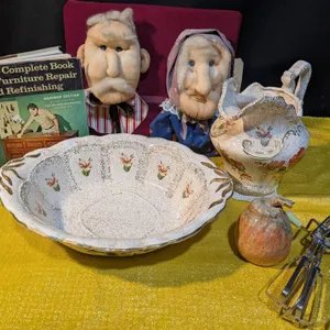 Klondike Days Awarded Soft Art, Wash Basin and Pitcher With Extras