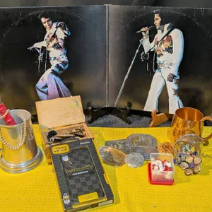 Jewelry, Buckles, Elvis Vinyl Records, and Collectibles