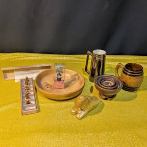 Handmade Wooden Bowls, Good Luck Buddhas, Candle Holder, and Ceramics