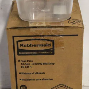 NEW CASE OF 6 RUBBERMAID 1/6 SIZE 4" DEEP POLY