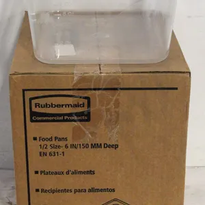 NEW CASE OF 6 RUBBERMAID 1/2 SIZE 6" DEEP POLY