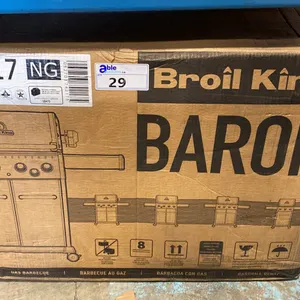 BROIL KING MODEL 874217. BARON 320 PRO BLACK STAINLESS STEEL NATURAL GAS GRILL WITH BLUE LED LIGHT