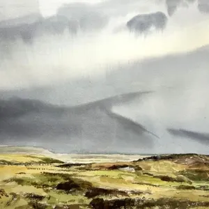 TED PULFORD "LANDSCAPE UNDER OVERCAST SKY" 1980