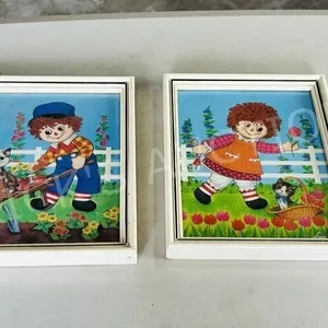 pair of vintage Raggedy Ann & Andy pictures