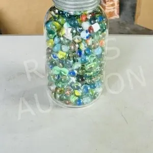 vintage Gem jar full of mixed marbles