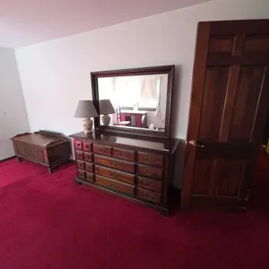 Vintage Cherry Wood Dresser with Mirror