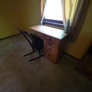 Vintage Wooden Desk with Chair and Drawer Set
