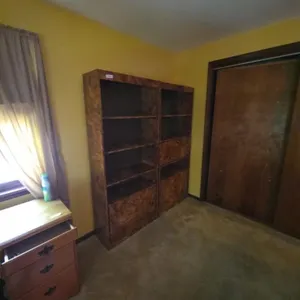 Pressboard MCM Burl Wood Bookcase Shelving Unit