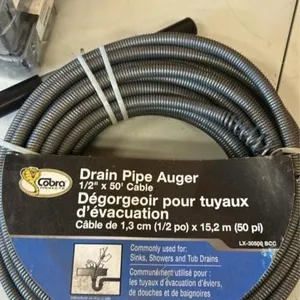 New drain pipe auger