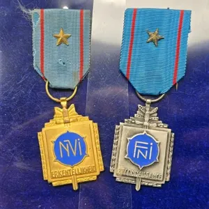 2pc Belgian FNI/NVI Gratitude & Recognition Medal