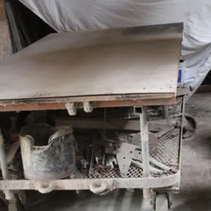 Large Metal Work Table on Rollers