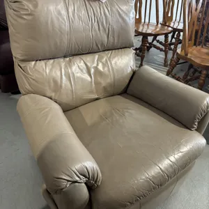 Tan leather recliner, rocker