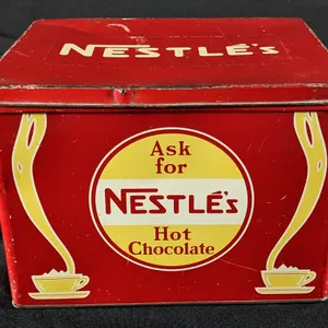 TIN LITHO BIN ASK FOR NESTLE'S HOT CHOCOLATE