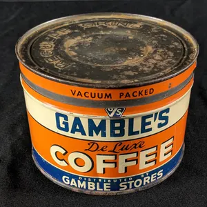 1# TIN LITHO COFFEE CAN GAMBLE'S DELUXE (MINNESOTA)