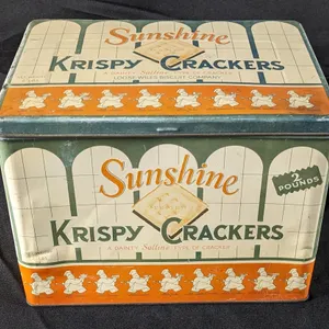 2# TIN LITHO BIN SUNSHINE KRISPY CRACKERS LOOSE-WILES BISCUIT CO