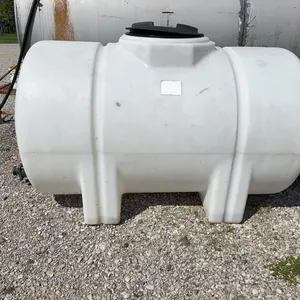 White Poly Chemical Tank - 300 Gal (Lid is warped and missing small lid)