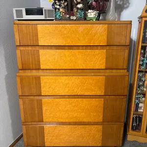 RWAY FURNITURE BLONDE TO GOLD MAHOGANY DRESSER, VANITY,