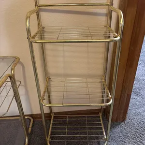 BRASS TONE SHELVES, QTY (2)