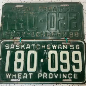 1956 Matched Saskatchewan License Plates