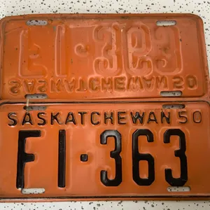 1950 Matched Saskatchewan License Plates