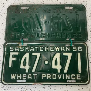 1956 Matched Saskatchewan License Plates