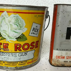 White Rose Pail and IH Separator Tin