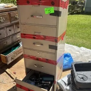 4-drawer File Cabinet With Contents - Air Tools,