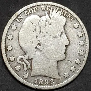 1892 Barber Silver Half Dollar, First Year Coin