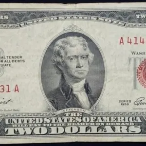 1953 $2 Red Seal Legal Tender Bank Note Nice