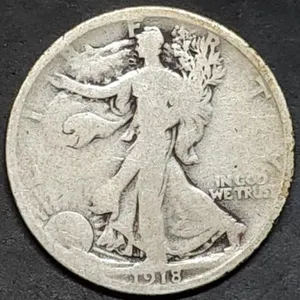 1918 Walking Liberty Silver Half Dollar