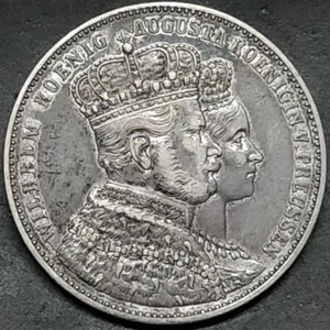 Scarce 1861 German Prussia Silver Coronation