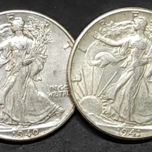 1940 & 1941 Walking Liberty Silver Half Dollars