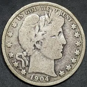 1904 Barber Silver Half Dollar