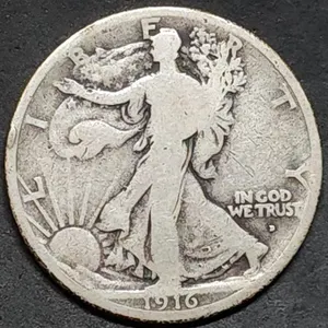 1916-D Walking Liberty Silver Half Dollar Key