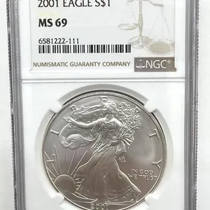 2001 American Silver Eagle, NGC Graded MS 69