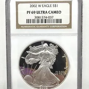 2002-W American Silver Eagle, NGC Graded PF 69