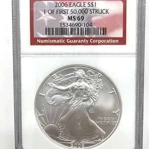 2006 American Silver Eagle, NGC Graded MS 69 
-