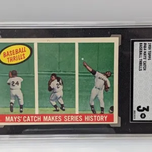 1959 Topps Baseball Thrill Mays Catch History CGC3